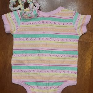 Baby Girls One Piece Onesie W/Headband